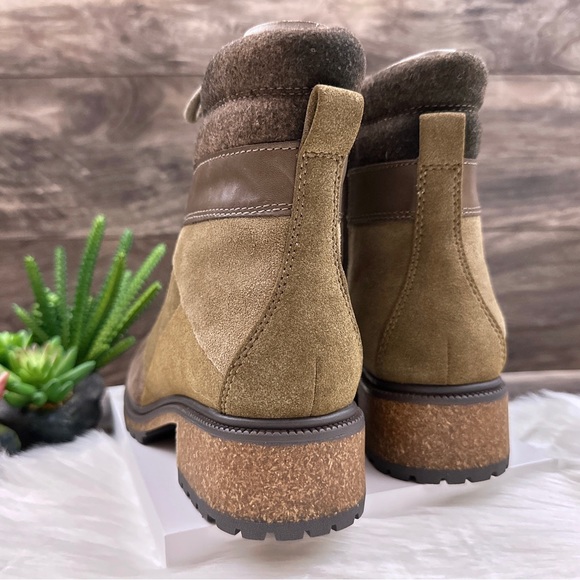 NIB Earth Elements Tessa Lace Up Combat Hiker Boots Leather Mushroom - Picture 9 of 13